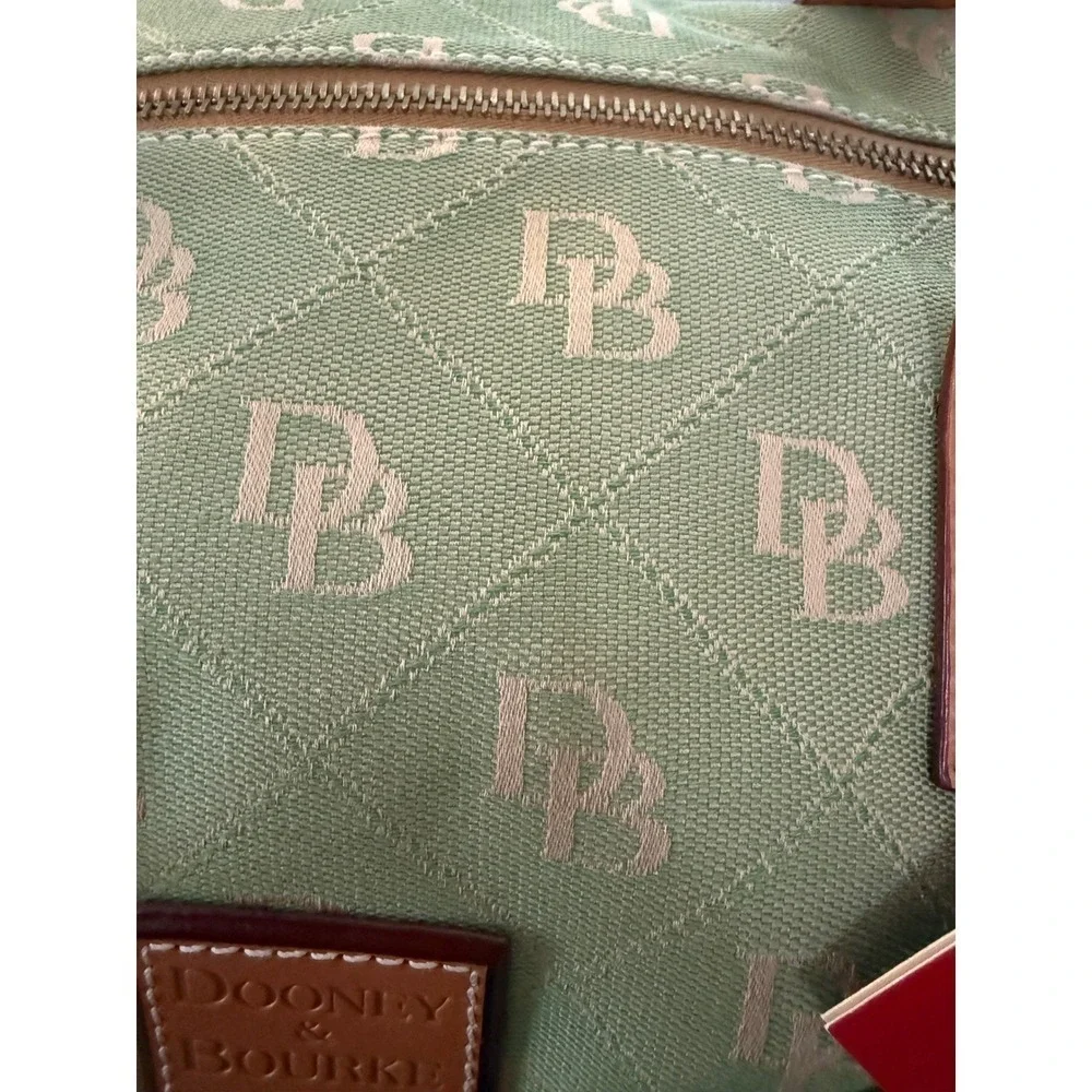 Dooney & Bourke Vintage Y2K Small Duffle Bag Green Canvas Logo NWT